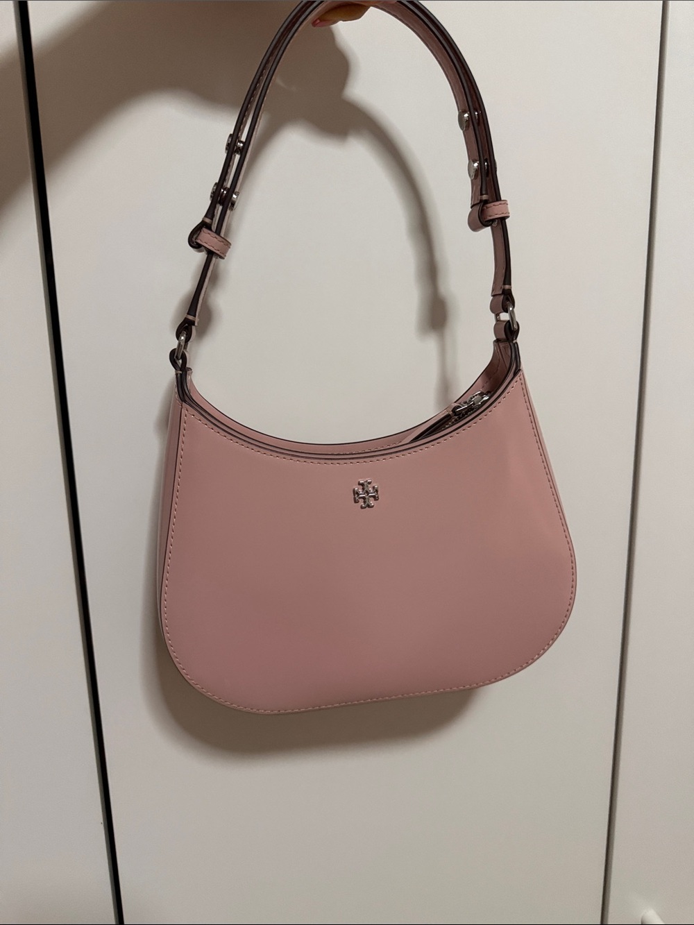 Tory Burch Clay Pink Patent Leather Bag w/ Silver Hardware